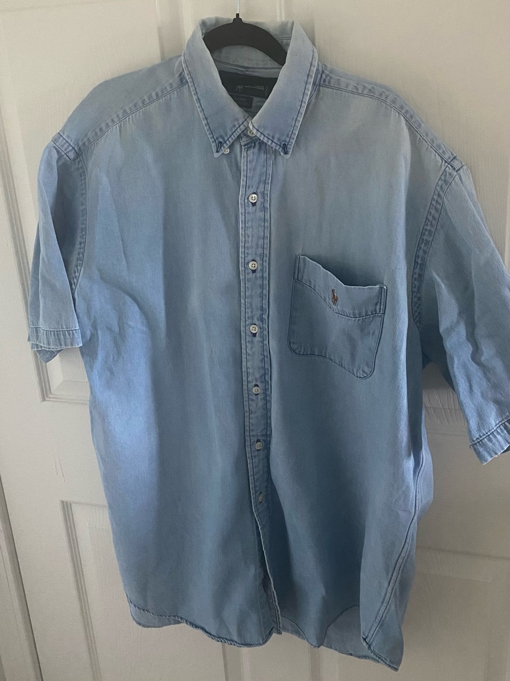 Ralph Lauren Light Blue Denim Short-Sleeve Button-Down Shirt